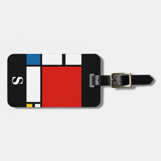 Monogramm Piet Mondrian, Zusammensetzung ii Gepäckanhänger (Vorderseite horizontal)