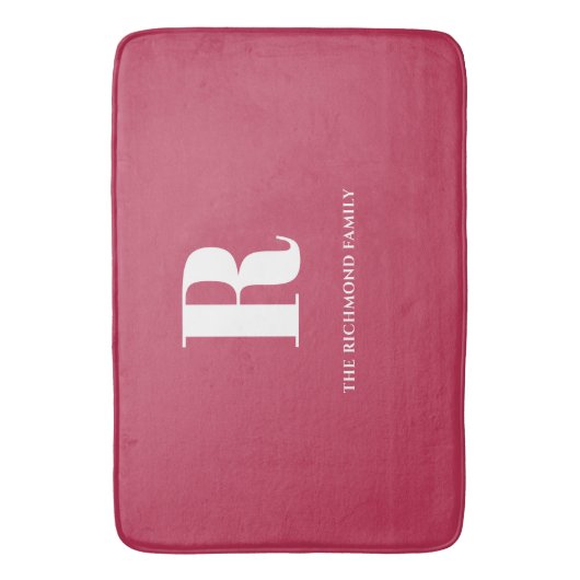 Monogramm Pink Badematte (Vorderseite Vertikal)