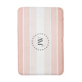 Monogramm Pink Coral Pastellstreifen Bath Mat Badematte (Vorderseite Vertikal)