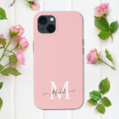 Monogramm Pink | Elegant Minimalistisch Case-Mate iPhone Hülle