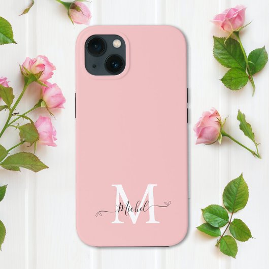 Monogramm Pink | Elegant Minimalistisch Case-Mate iPhone Hülle
