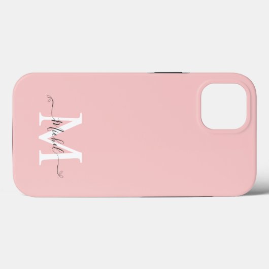Monogramm Pink | Elegant Minimalistisch Case-Mate iPhone Hülle (Rückseite (Horizontal))
