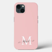 Monogramm Pink | Elegant Minimalistisch Case-Mate iPhone Hülle (Rückseite)