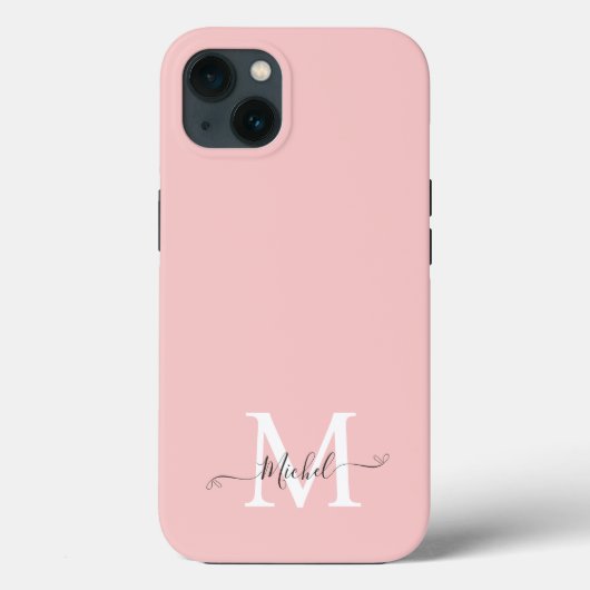 Monogramm Pink | Elegant Minimalistisch Case-Mate iPhone Hülle (Rückseite)
