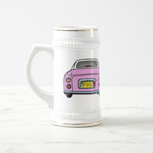 Monogramm Pink Figaro Auto Bierstein Bierglas (Links)