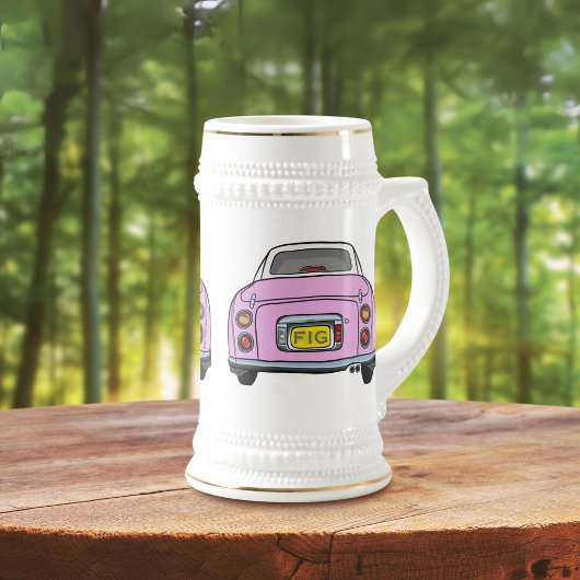 Monogramm Pink Figaro Auto Bierstein Bierglas