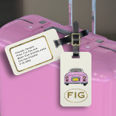 Monogramm Pink Figaro Auto Gepäckmarke Gepäckanhänger