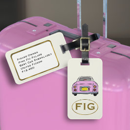Monogramm Pink Figaro Auto Gepäckmarke Gepäckanhänger