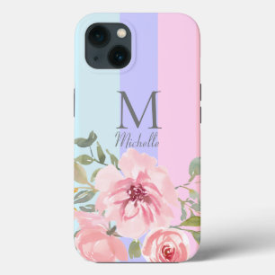 Monogramm Pink Floral Case-Mate iPhone Hülle