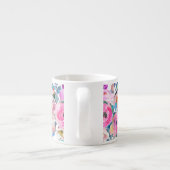 Monogramm Pink Floral Espressotasse (Rückseite)