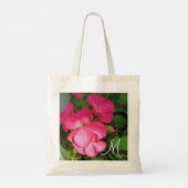 Monogramm Pink Floral Fotografie Tragetasche (Rückseite)