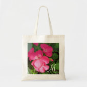 Monogramm Pink Floral Fotografie Tragetasche (Vorne)