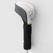 Monogramm Pink Floral Golf Headcover (angewinkelt)