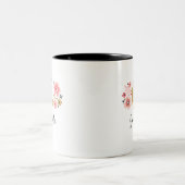 Monogramm Pink Floral Letter G Zweifarbige Tasse (Mittel)