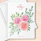Monogramm Pink Floral Planer