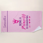 Monogramm Pink Lila ist die Prinzessin erschöpft Strandtuch (Vorderseite)