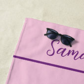 Monogramm Pink Lila ist die Prinzessin erschöpft Strandtuch (Beispiel)