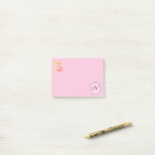 Monogramm Pink N Post-it Klebezettel (Auf Schreibtisch)
