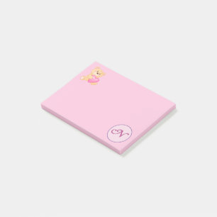 Monogramm Pink N Post-it Klebezettel