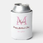 Monogramm Pink-Name der Mutter am Tag Dosenkühler (Kanne Vorderseite)