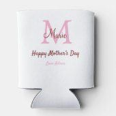 Monogramm Pink-Name der Mutter am Tag Dosenkühler (Rückseite)