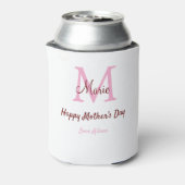 Monogramm Pink-Name der Mutter am Tag Dosenkühler (Kanne Rückseite)
