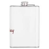 Monogramm Pink-Name der Mutter am Tag Flachmann (Rückseite)