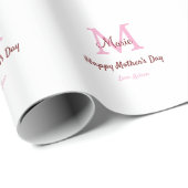 Monogramm Pink-Name der Mutter am Tag Geschenkpapier (Rolleneckpunkt)