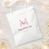Monogramm Pink-Name der Mutter am Tag Geschenktütchen (Ausgeschnitten)