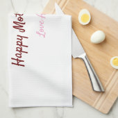 Monogramm Pink-Name der Mutter am Tag Geschirrtuch (Viertel Falte)