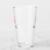 Monogramm Pink-Name der Mutter am Tag Glas (Links)