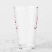 Monogramm Pink-Name der Mutter am Tag Glas (Rechts)