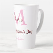 Monogramm Pink-Name der Mutter am Tag Milchtasse (Rechte Ecke)