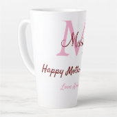 Monogramm Pink-Name der Mutter am Tag Milchtasse (Linke Ecke)