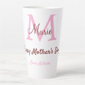 Monogramm Pink-Name der Mutter am Tag Milchtasse (Vorderseite)