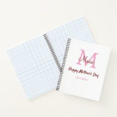 Monogramm Pink-Name der Mutter am Tag Notizblock (Innenseite)