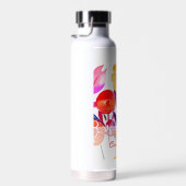 Monogramm Pink Personalisierte Blume Trinkflasche (Rechts)