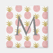 Monogramm Pink Pineapine Magnet (Vorne)