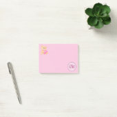 Monogramm Pink Post-it Klebezettel (Büro)