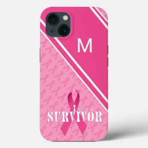 Monogramm Pink Ribbon Brustkrebs Überleben Case-Mate iPhone Hülle