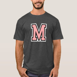 Monogramm Pink Schwarz-weiße Uni T-Shirt