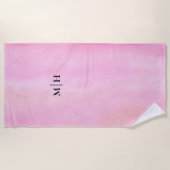 Monogramm Pink Strandtuch (Vorderseite)