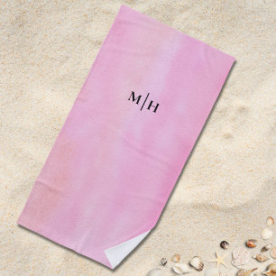 Monogramm Pink Strandtuch
