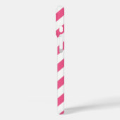 Monogramm Pink und Aqua Diagonal Streifen Case-Mate iPhone Hülle (Rückseite / Links)