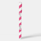 Monogramm Pink und Aqua Diagonal Streifen Case-Mate iPhone Hülle (Rückseite / Rechts)