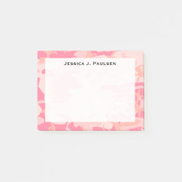Monogramm Pink und Peach Camouflage Post-it Klebezettel