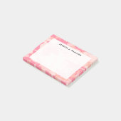 Monogramm Pink und Peach Camouflage Post-it Klebezettel (angewinkelt)