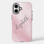 Monogramm Pink Watercolor Wash Splash Background C Case-Mate iPhone Hülle (Rückseite)