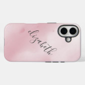 Monogramm Pink Watercolor Wash Splash Background C Case-Mate iPhone Hülle (Rückseite (Horizontal))