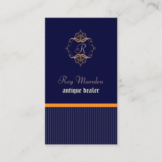 Monogramm+Pinstripes/DIY-Hintergrund Visitenkarte (Vorderseite)